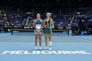 Mirra Andreeva and Alina Korneeva pictured at the 2023 Australian Open